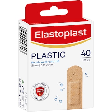 Elastoplast Water Resistant Plastic Plasters 40 pack