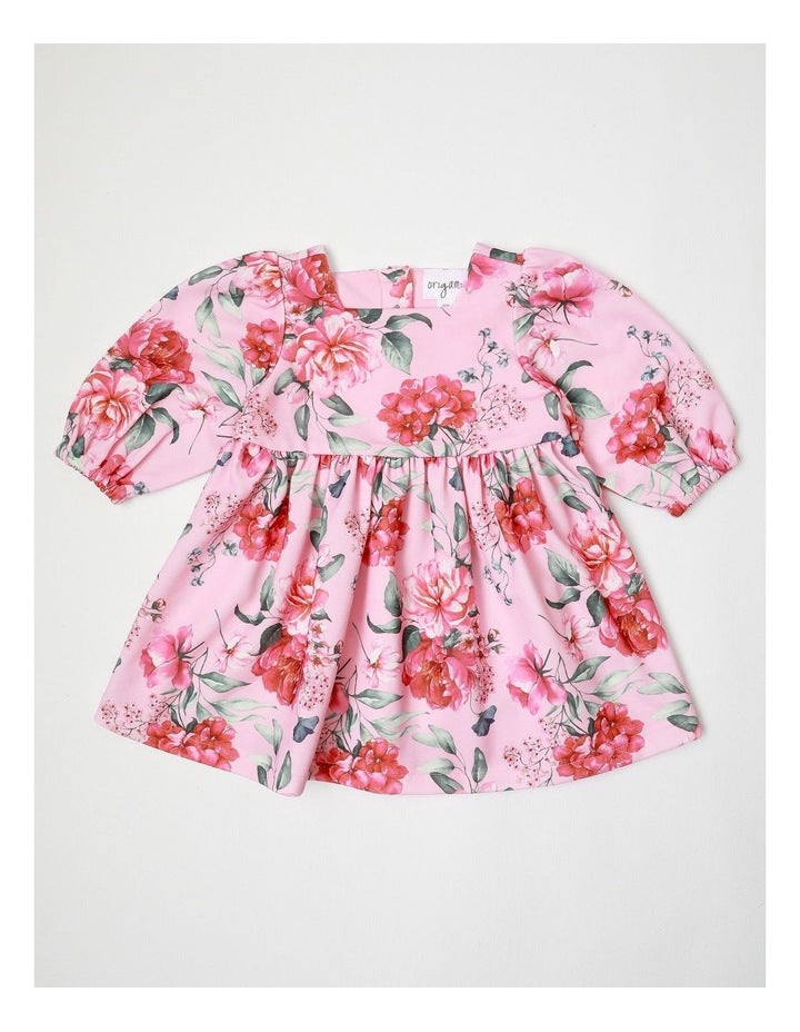 Newborn Blossom Floral Ponte Dress in Pink