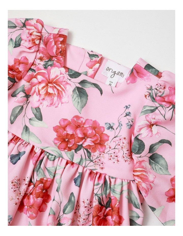 Newborn Blossom Floral Ponte Dress in Pink