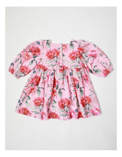 Newborn Blossom Floral Ponte Dress in Pink