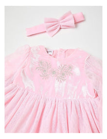 Zoe Tulle Dress & Headband Set in Light Pink