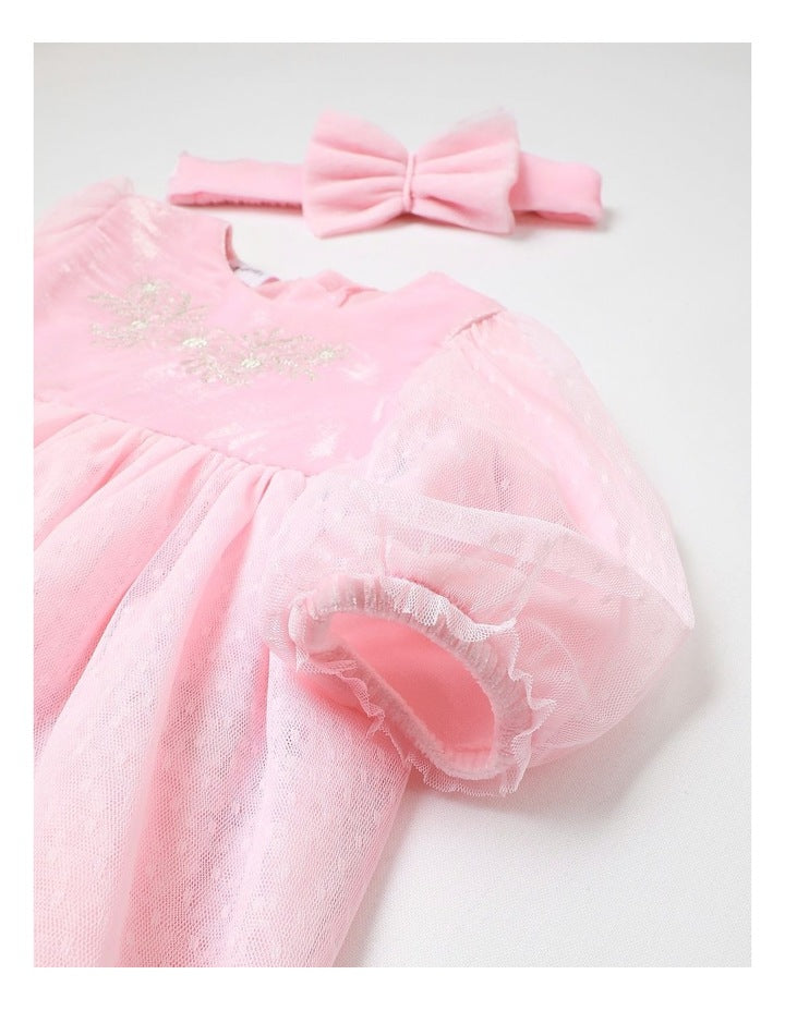 Zoe Tulle Dress & Headband Set in Light Pink