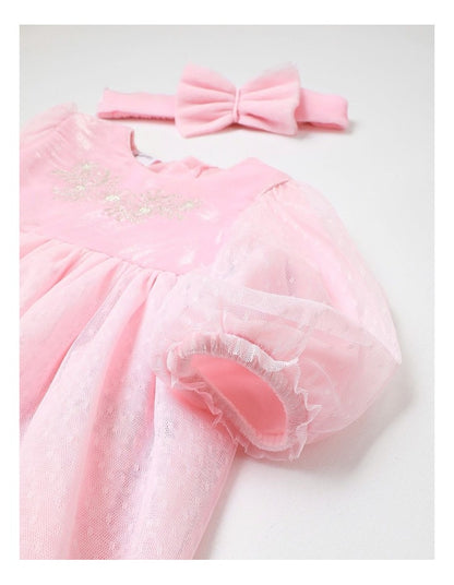 Zoe Tulle Dress & Headband Set in Light Pink