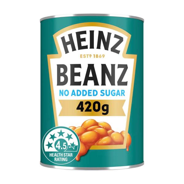 HEINZ BAKED BEANS TOMATO SAUCE NO ADDED SUGAR 420G