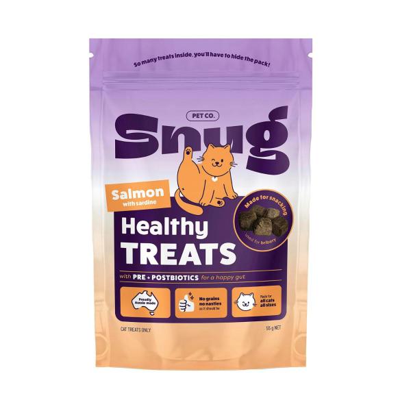 SNUG PET CO HEALTHY CAT TREATS SALMON WITH SARDINE 55 GRAM