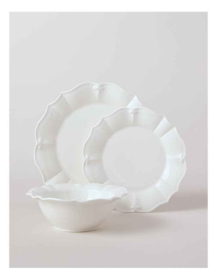 Bella Scalloped 12pc Dinner Set in White