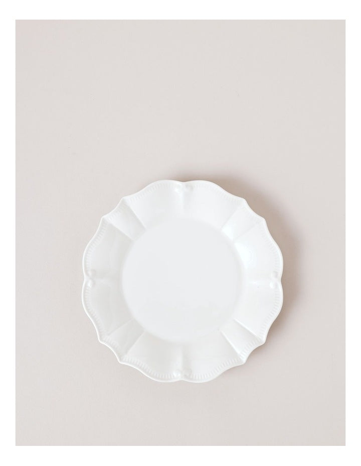 Bella Scalloped Side Plate in White