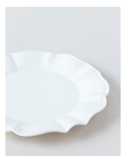 Bella Scalloped Side Plate in White