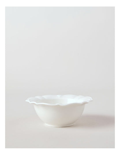 Bella Scalloped Soup Bowl in White