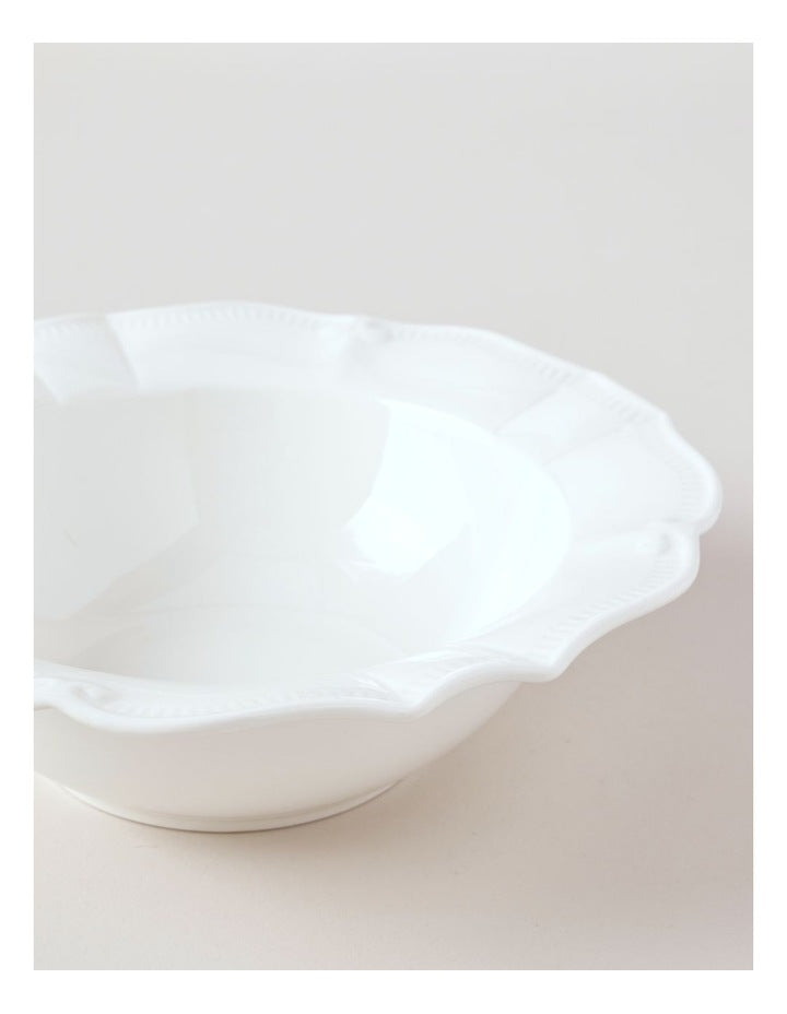 Bella Scalloped Small Serving Bowl in White