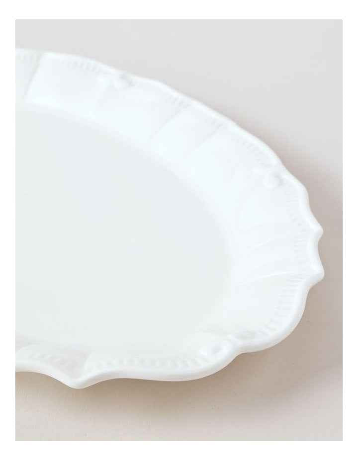 Bella Scalloped Oval Platter Large in White