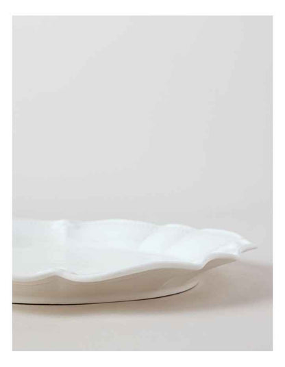 Bella Scalloped Round Platter 30cm in White