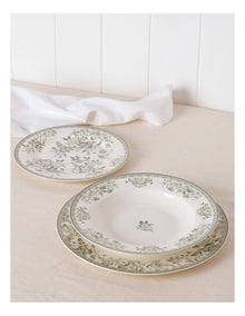Aster 12pc Dinner Set in Green Toile