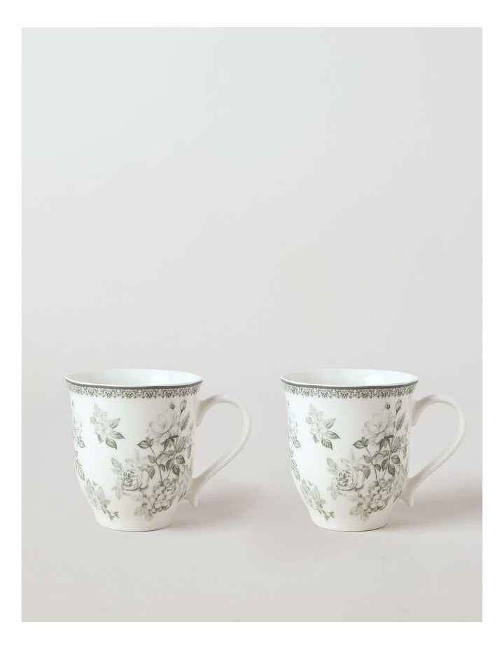Aster Mug Set of 2 in Green Toile