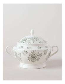 Aster Tureen in Green Toile