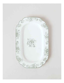 Aster Oblong Platter in Green Toile