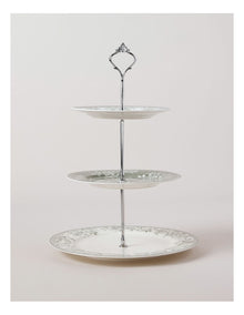 Aster 3 Tiered Cake Stand in Green Toile
