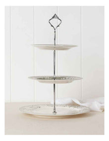 Aster 3 Tiered Cake Stand in Green Toile