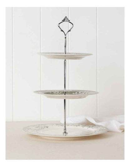 Aster 3 Tiered Cake Stand in Green Toile