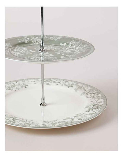 Aster 3 Tiered Cake Stand in Green Toile