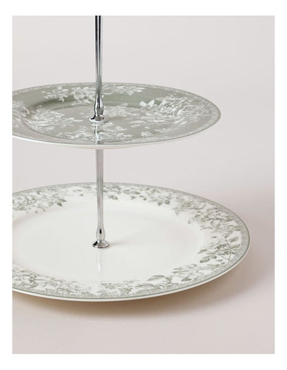 Aster 3 Tiered Cake Stand in Green Toile