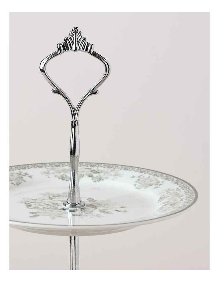 Aster 3 Tiered Cake Stand in Green Toile