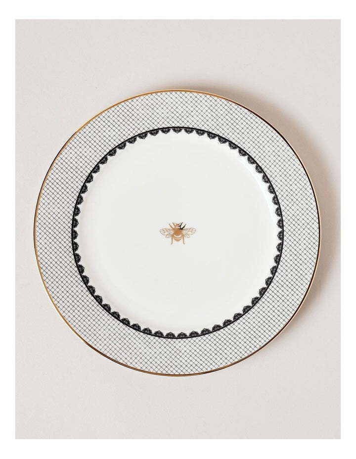 Honey Bee 12pc Dinner Set in Black/Gold