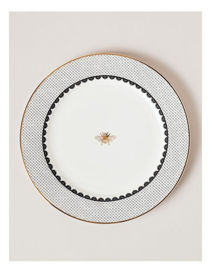 Honey Bee 12pc Dinner Set in Black/Gold