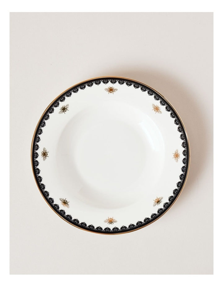 Honey Bee 12pc Dinner Set in Black/Gold