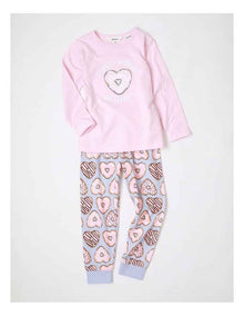 Heart Donut Pyjama Set in Pink