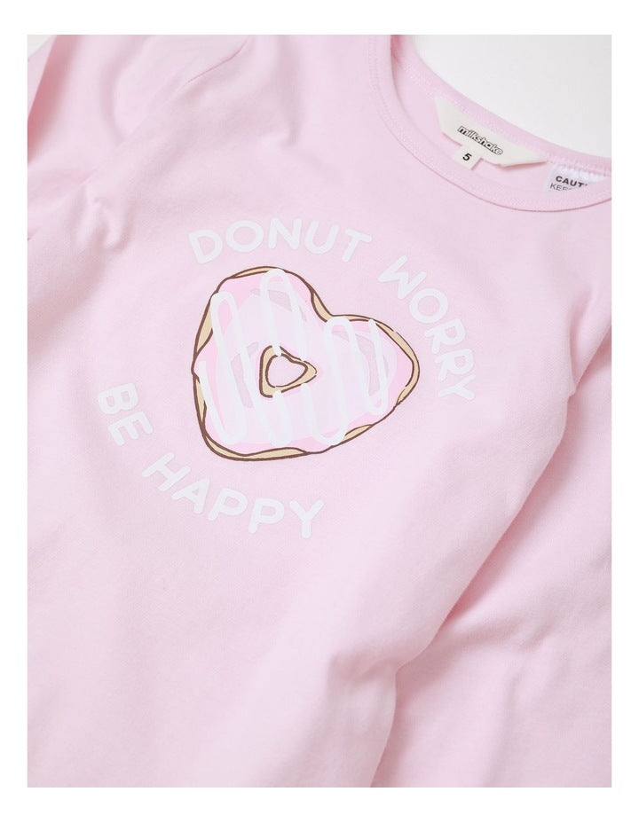 Heart Donut Pyjama Set in Pink