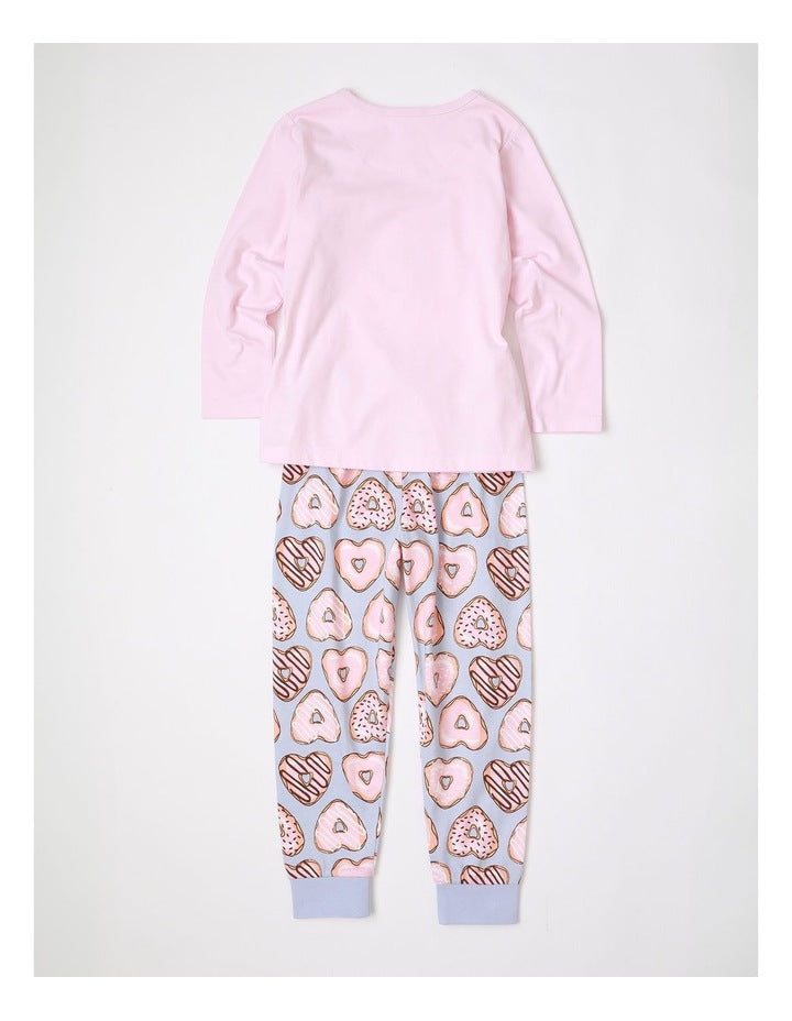 Heart Donut Pyjama Set in Pink