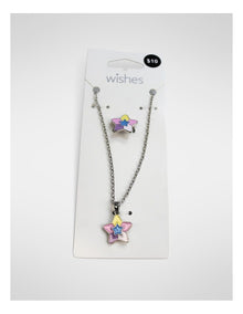 Star Necklace And Ring Set in Multi
