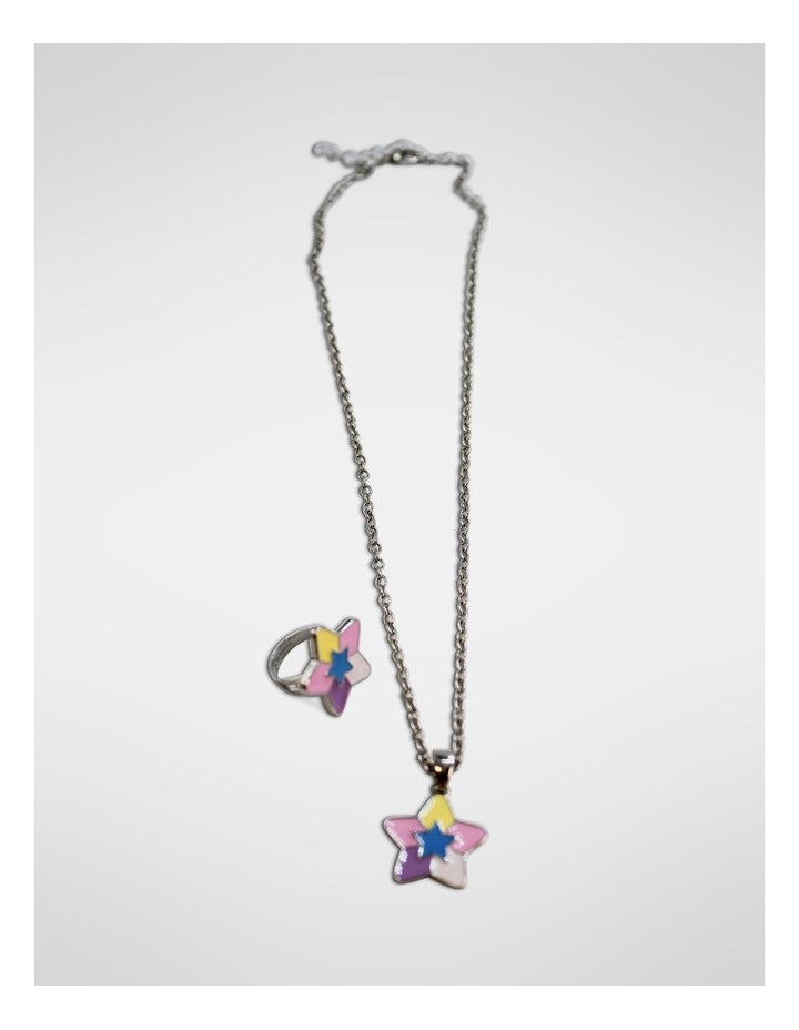 Star Necklace And Ring Set in Multi