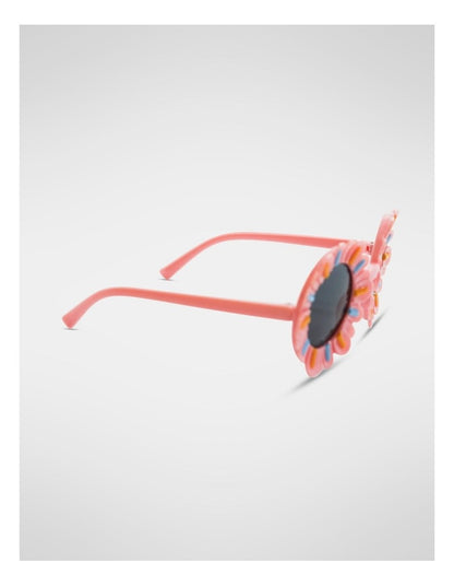 Flower Sunglasses And Hair Wrap Set in Pink