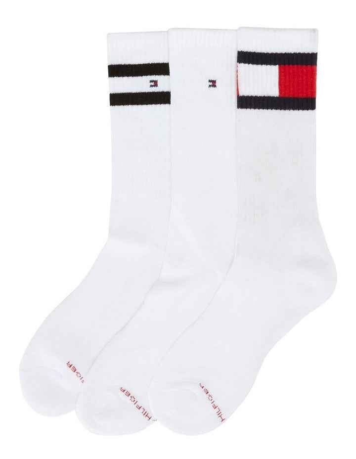 Flag Sports Crew Socks 3 Pack in White