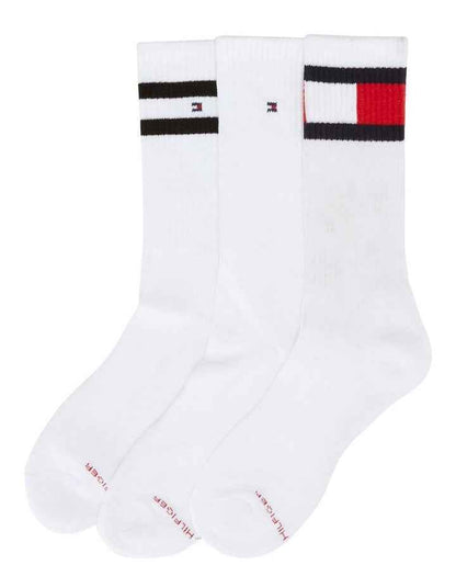 Flag Sports Crew Socks 3 Pack in White