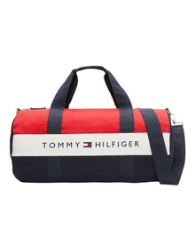 Harbour Point Logo Colourblock Duffel Bag in Navy/Red/White
