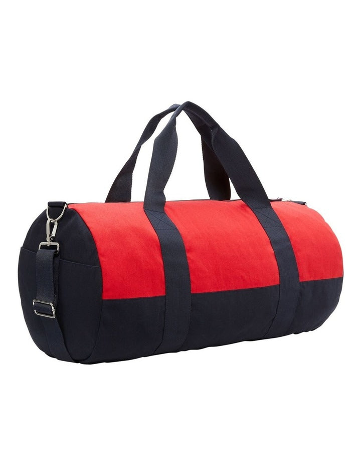 Harbour Point Logo Colourblock Duffel Bag in Navy/Red/White