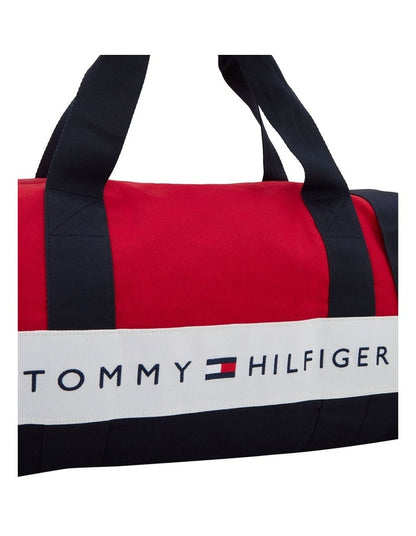 Harbour Point Logo Colourblock Duffel Bag in Navy/Red/White