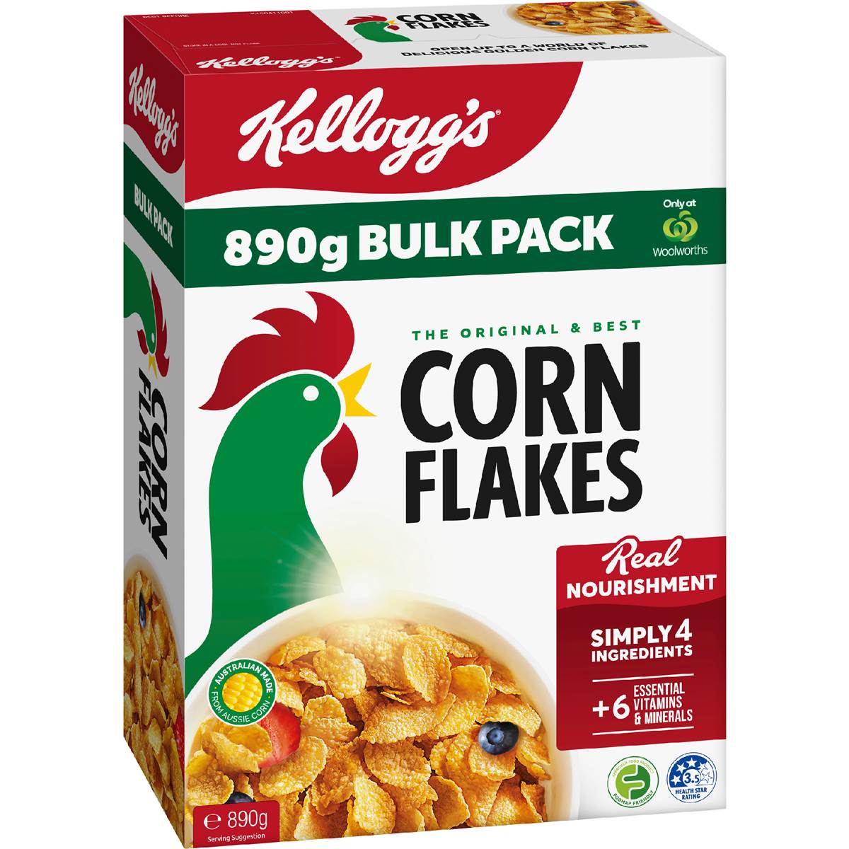 Kellogg's Corn Flakes Breakfast Cereal 890g