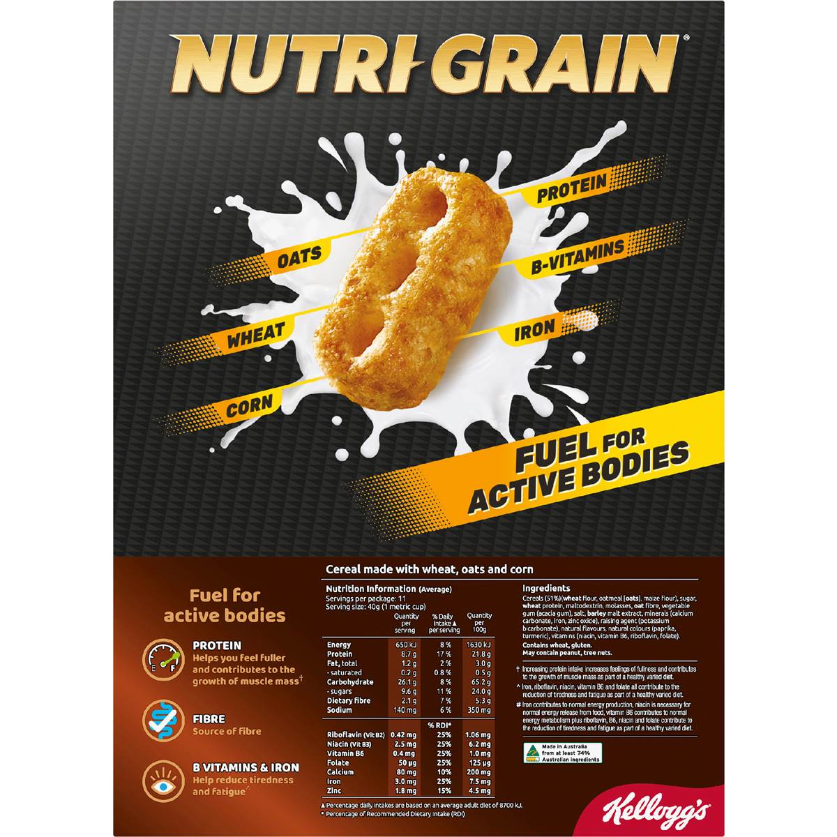 Kellogg's Nutri Grain Protein Breakfast Cereal 470g