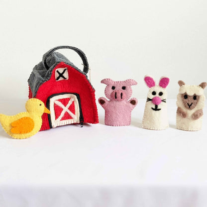 Tara Treasures Felt Barn Bag Pretend & Imaginative Play Farm Animal Toys 3yrs+