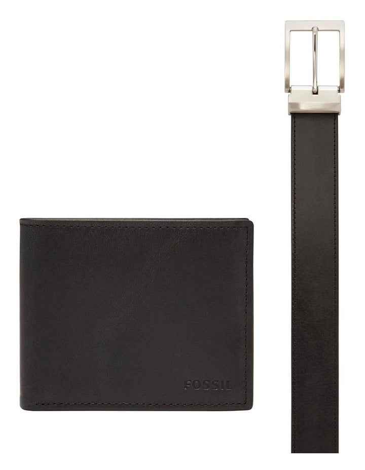Derrick Belt & Wallet Gift Pack in Black