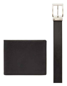 Derrick Belt & Wallet Gift Pack in Black