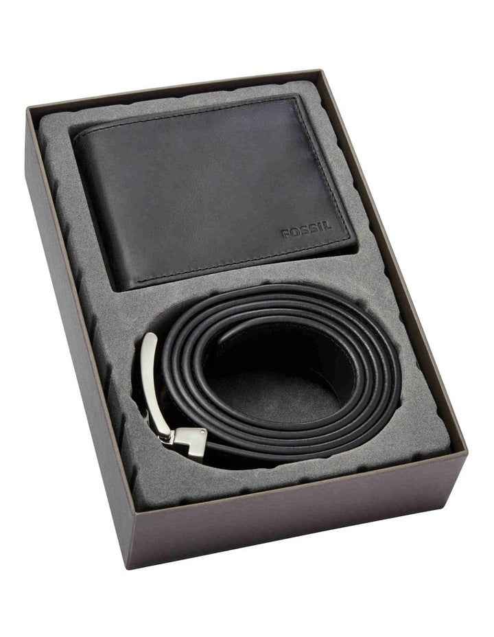 Derrick Belt & Wallet Gift Pack in Black