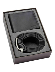 Derrick Belt & Wallet Gift Pack in Black