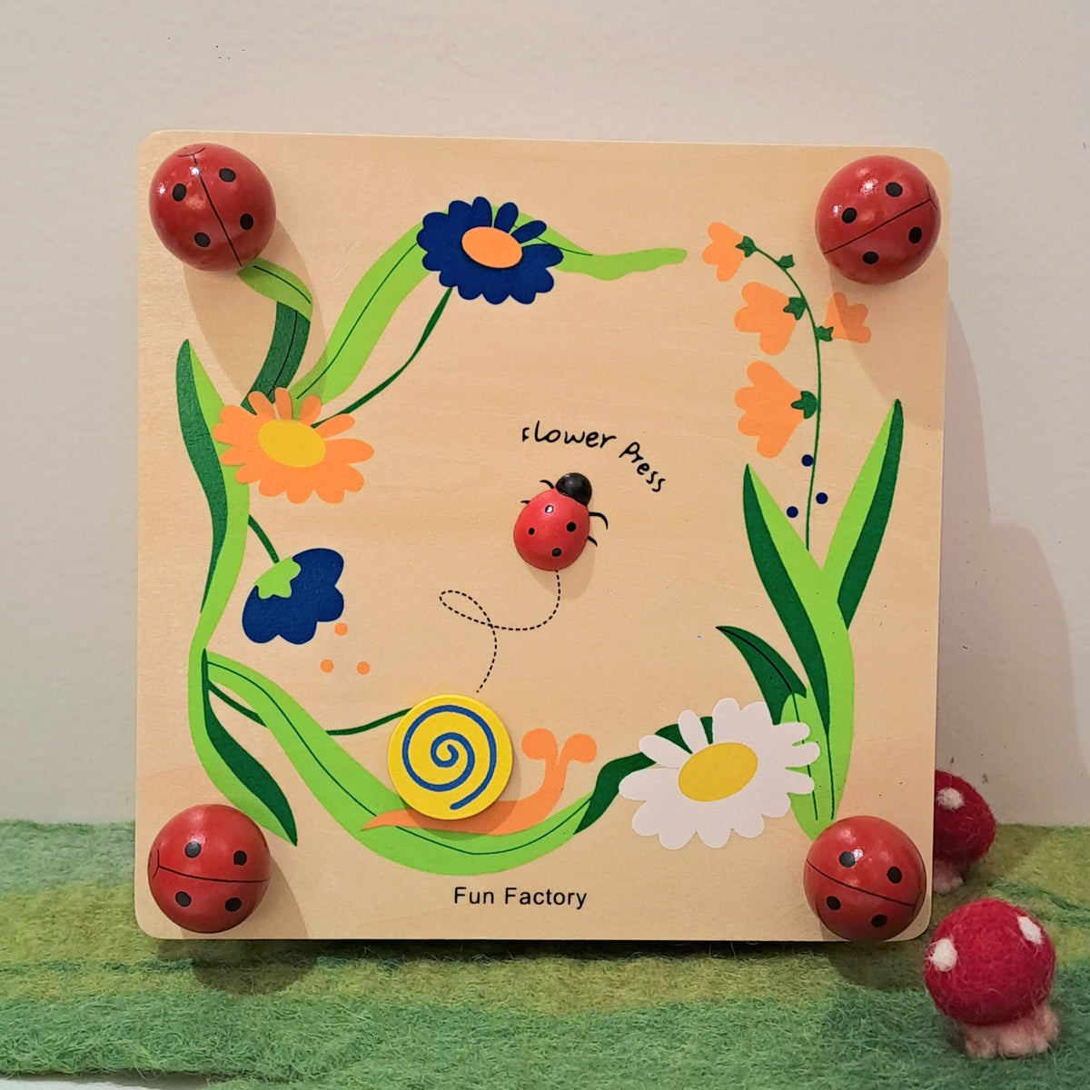 Fun Factory Lady Bug Flower Press Lady Bug Nature Art and Craft Kit for 3yrs+