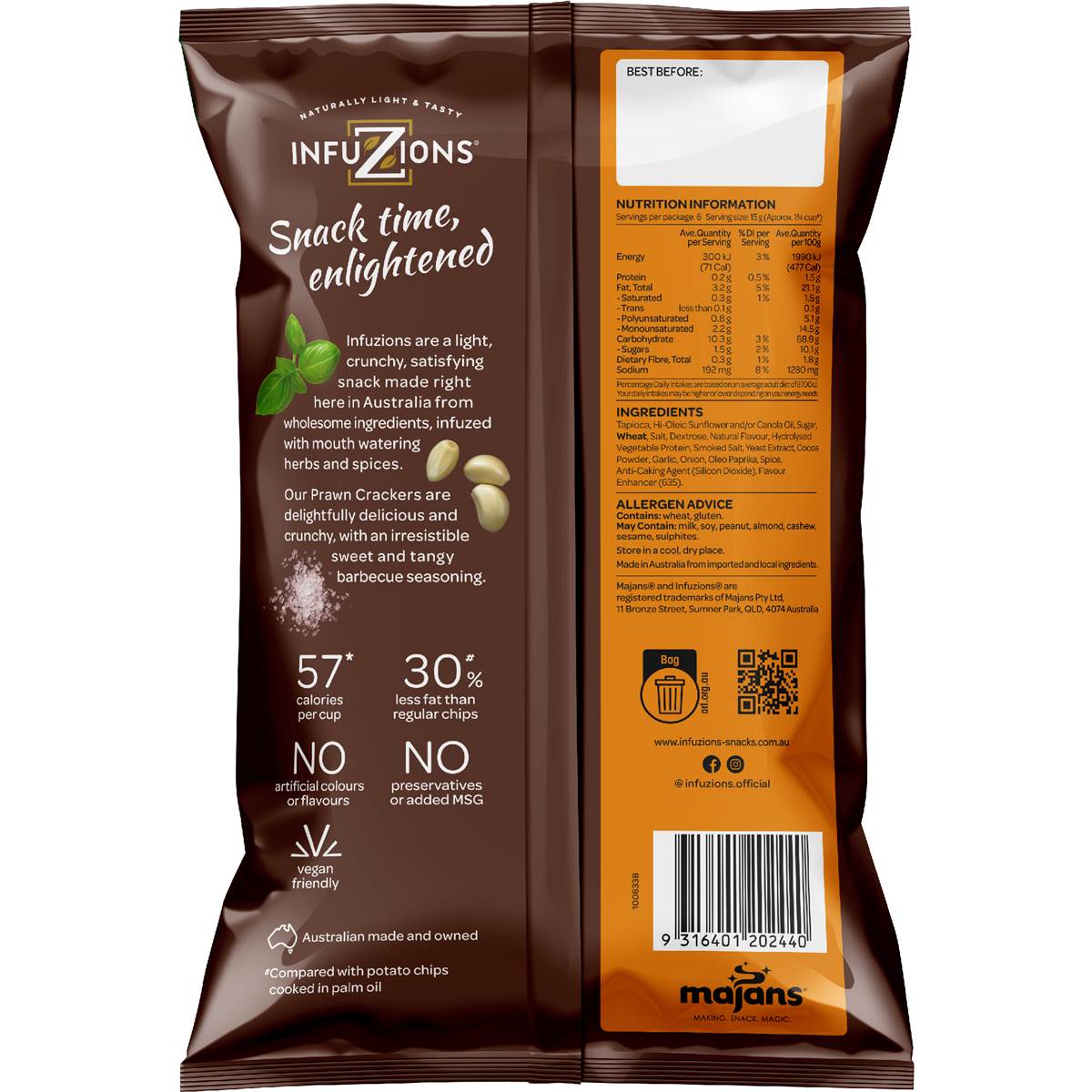 Infuzions Prawn Cracker Barbecue Rib 90g