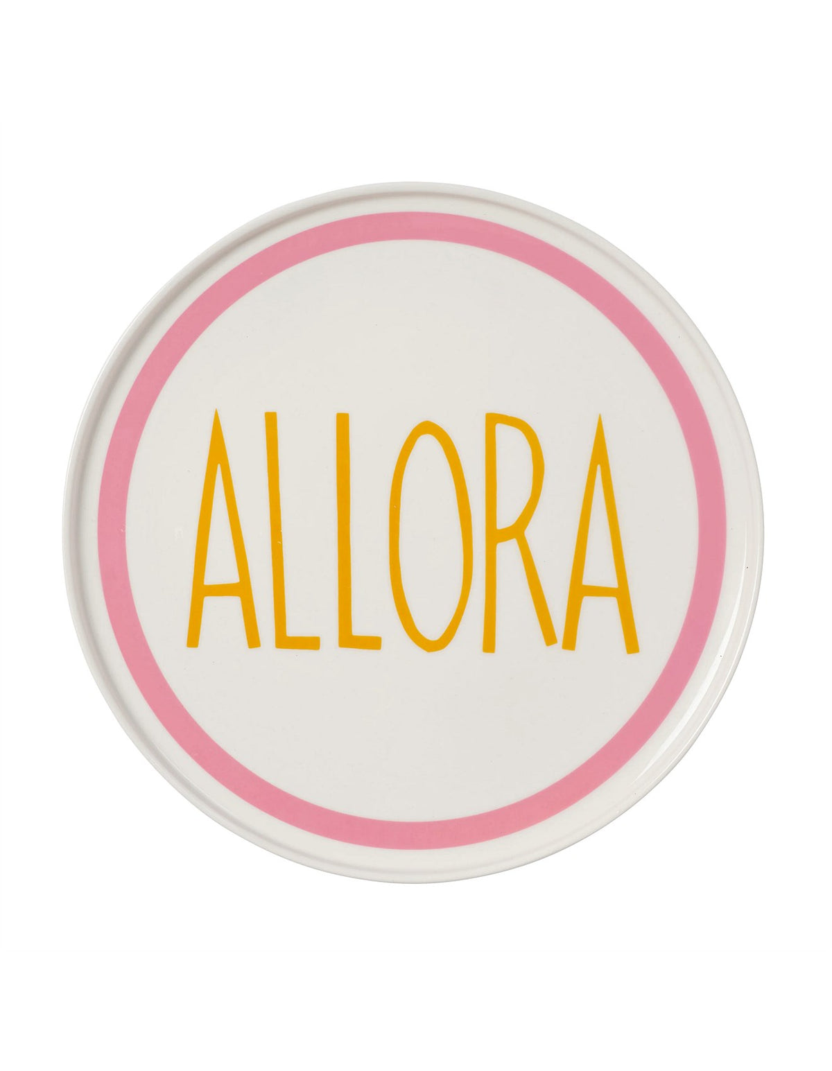 Italian Words Allora 25cm New Bone China Plate Pink